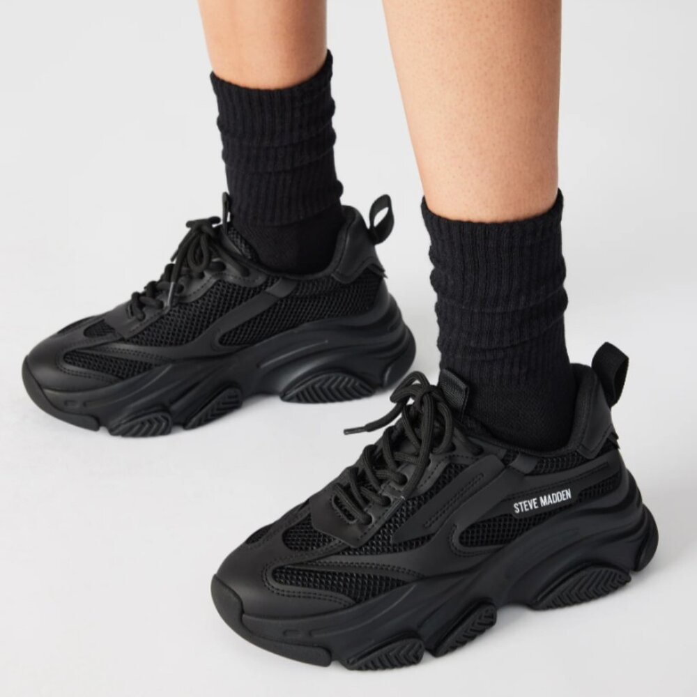 Steve Madden Possession Black Fashion Sneakers